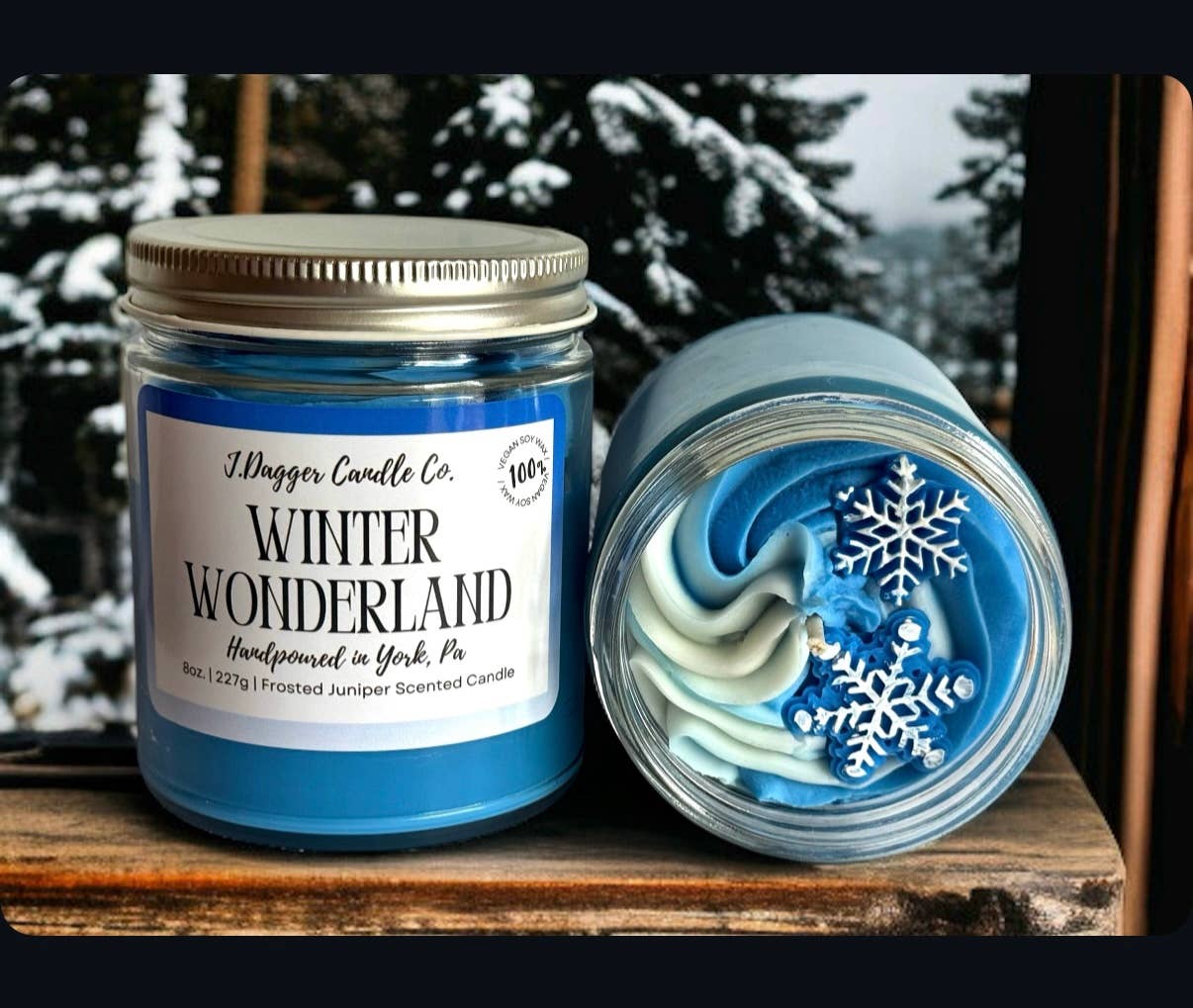 8oz. Winter Wonderland Holiday Dessert Soy Candle