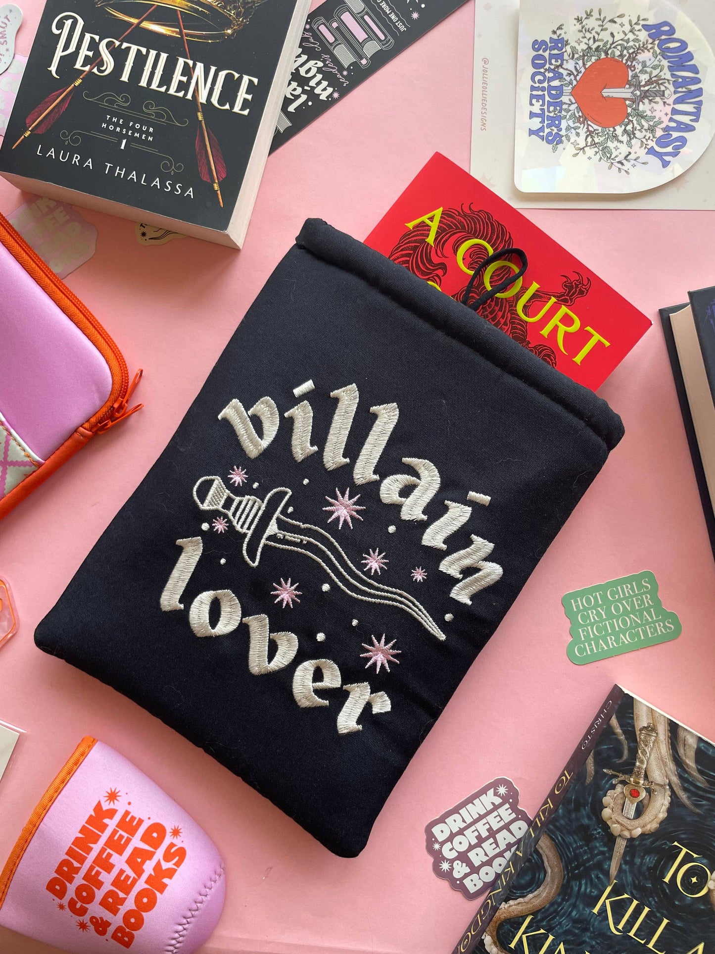 Villain Lover Embroidered Book Sleeve & Kindle Sleeve