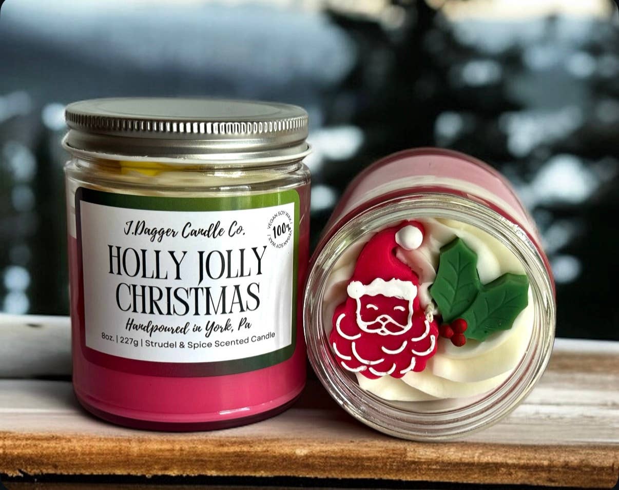 8oz. Santa/Christmas Themed Dessert Soy Candle