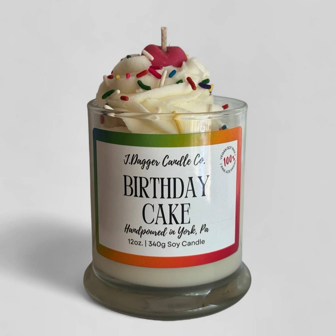 Birthday Cake Soy Dessert Candle , 12oz.