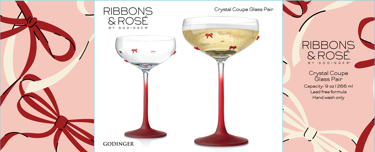 Coquette Bow Coupe Glass - Set of Two