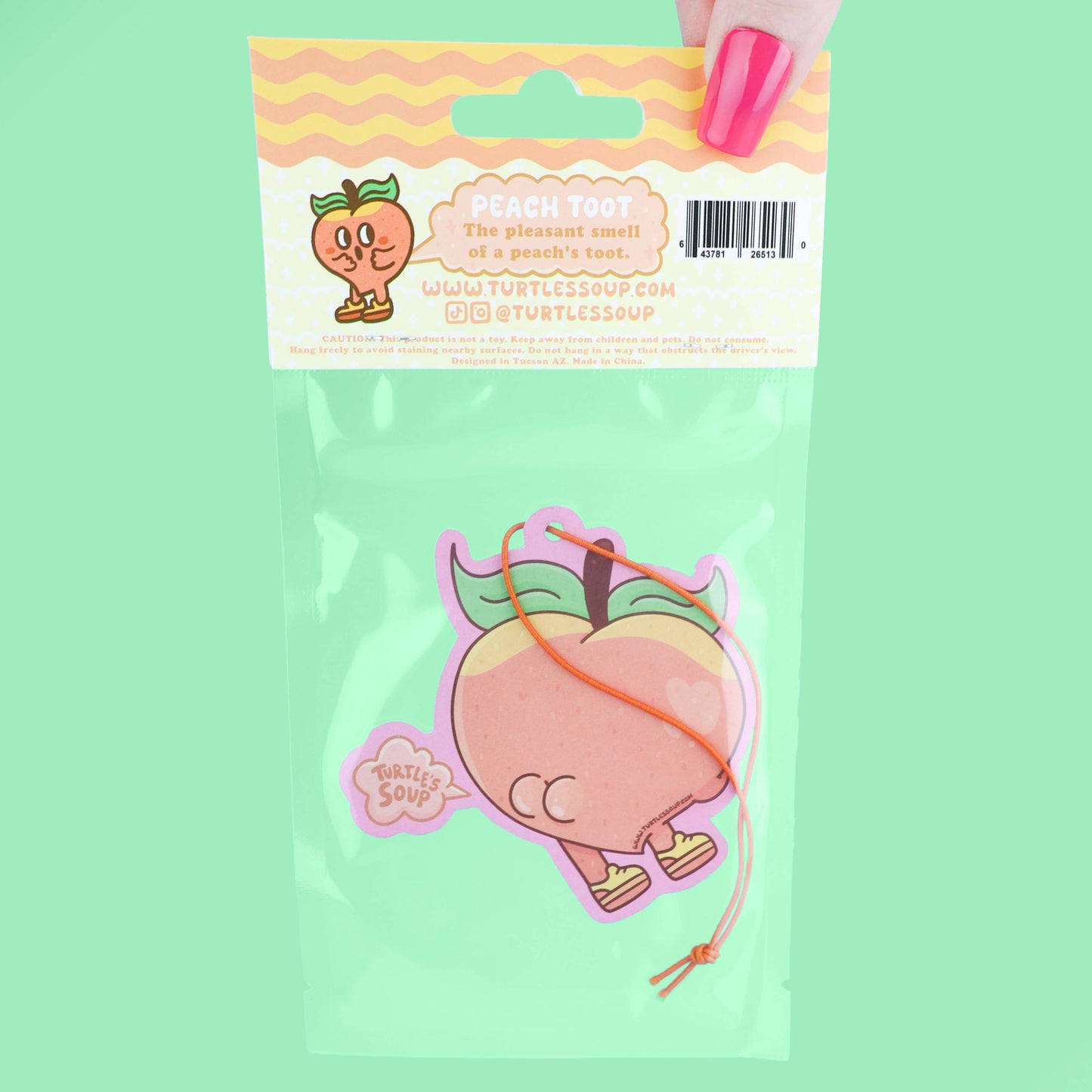 Peach Toot, Car Decor, Cute, Car Diffuser, Air Freshener