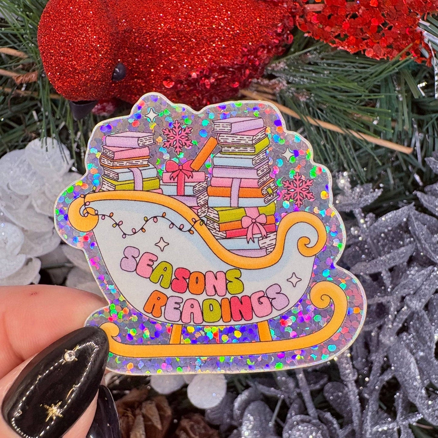 Season's Greetings Glitter Sticker