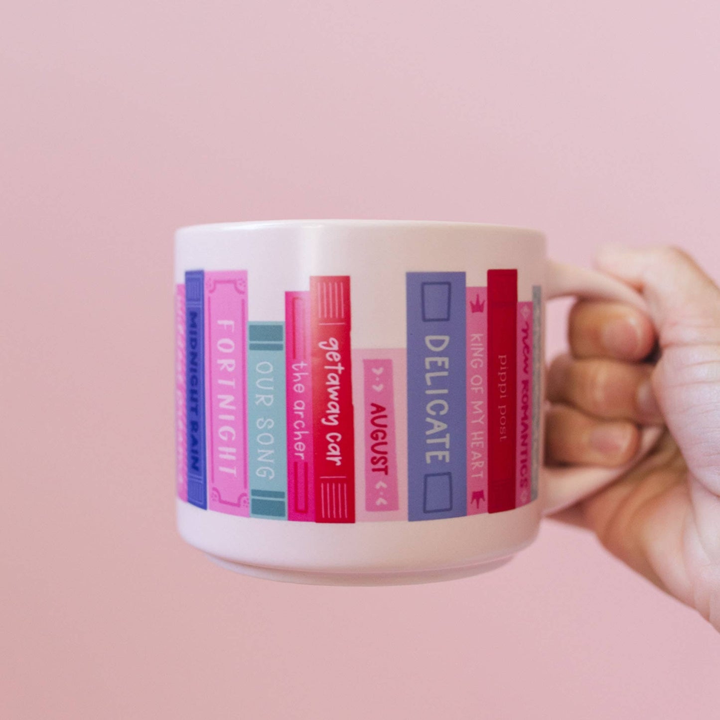Book Tour Bookshelf Large Ceramic Mug