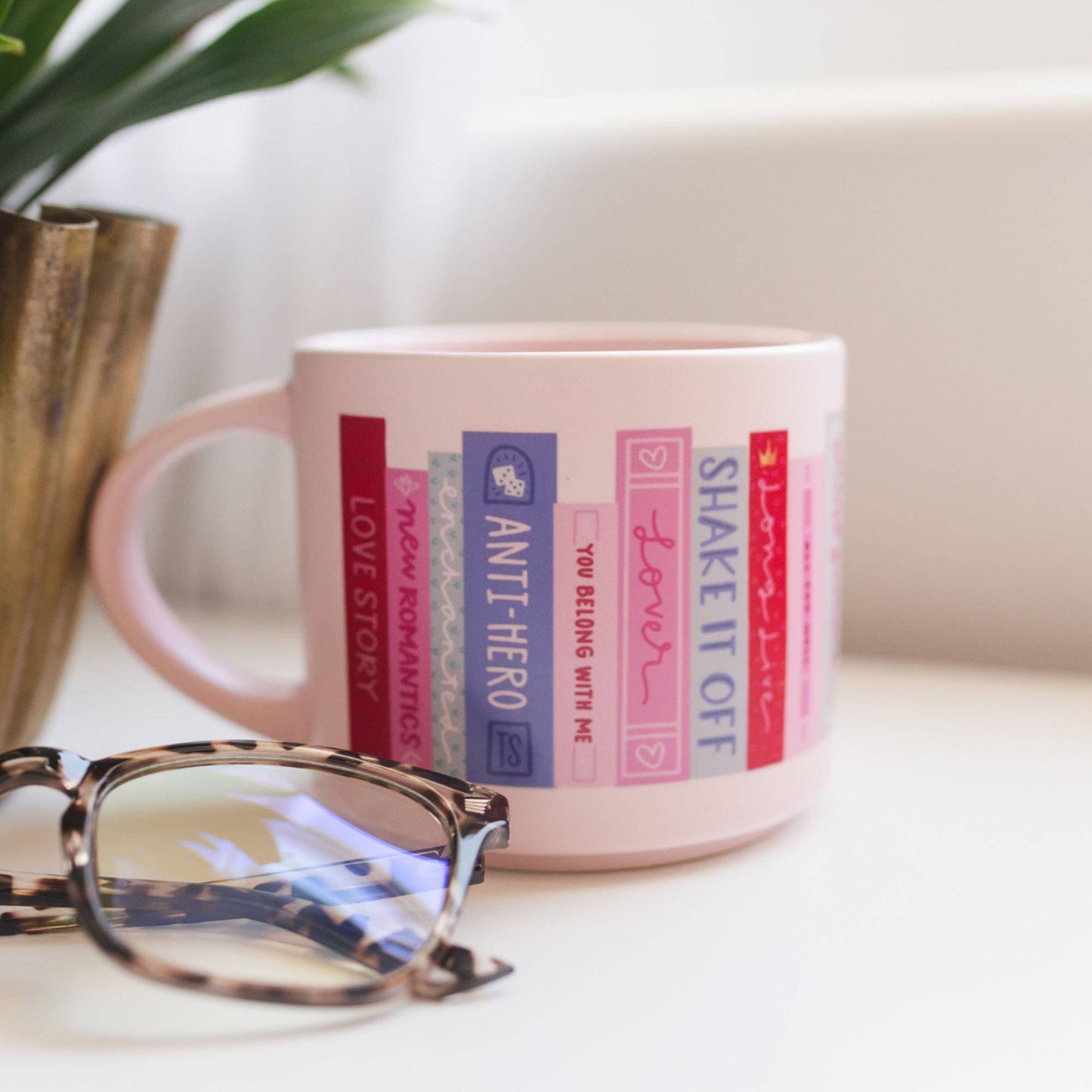 Book Tour Bookshelf Large Ceramic Mug