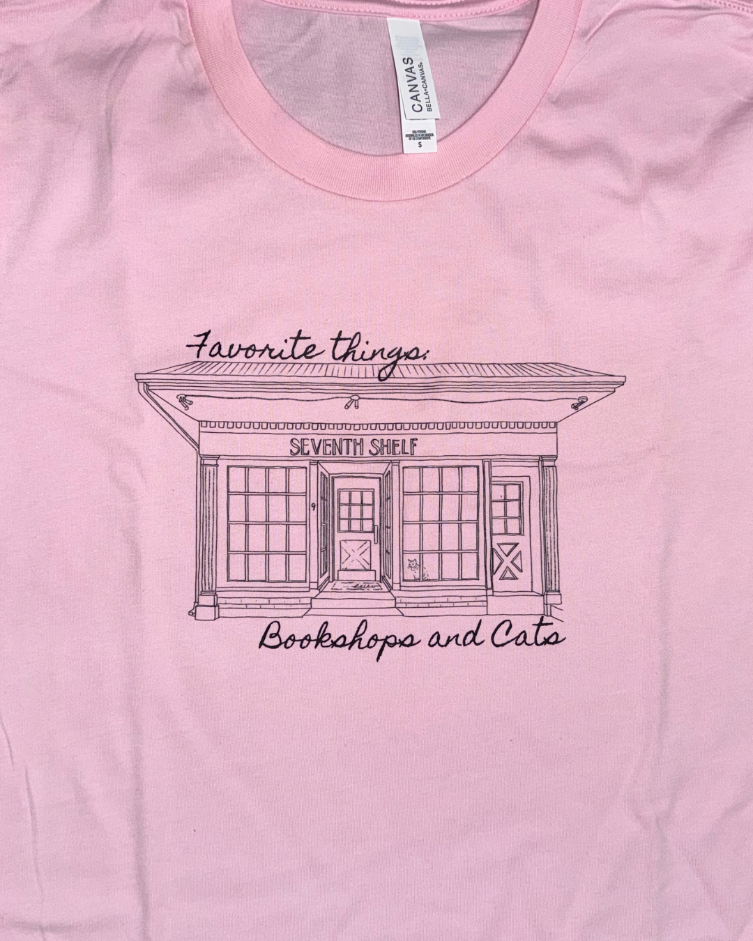 Seventh Shelf Bookshops and Cats tshirt