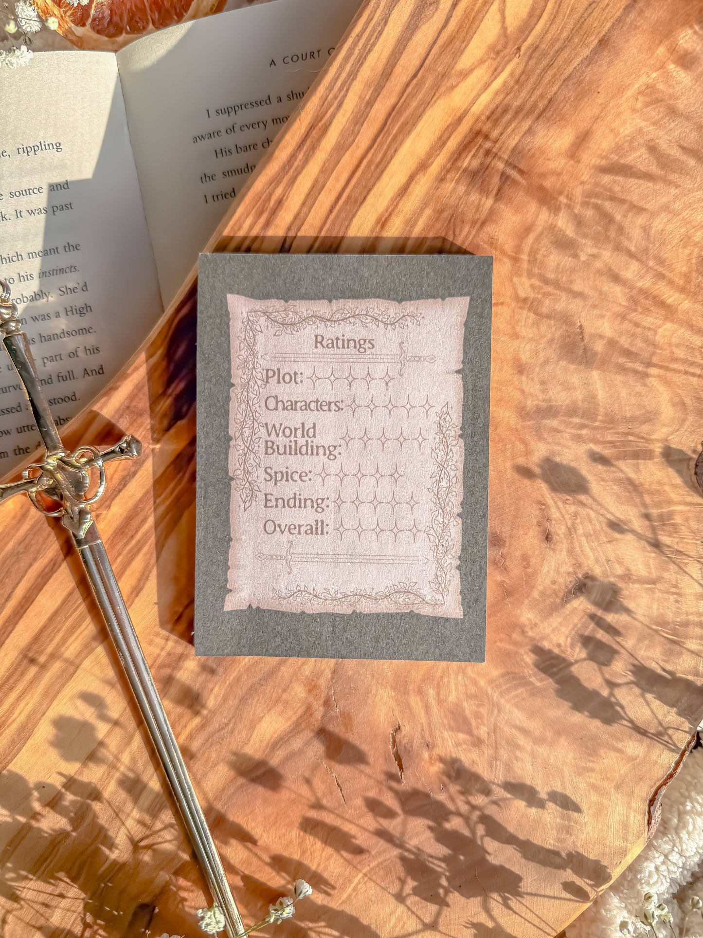 Book Review Star Ratings 3x4 Sticky Notes Post-It Notepad