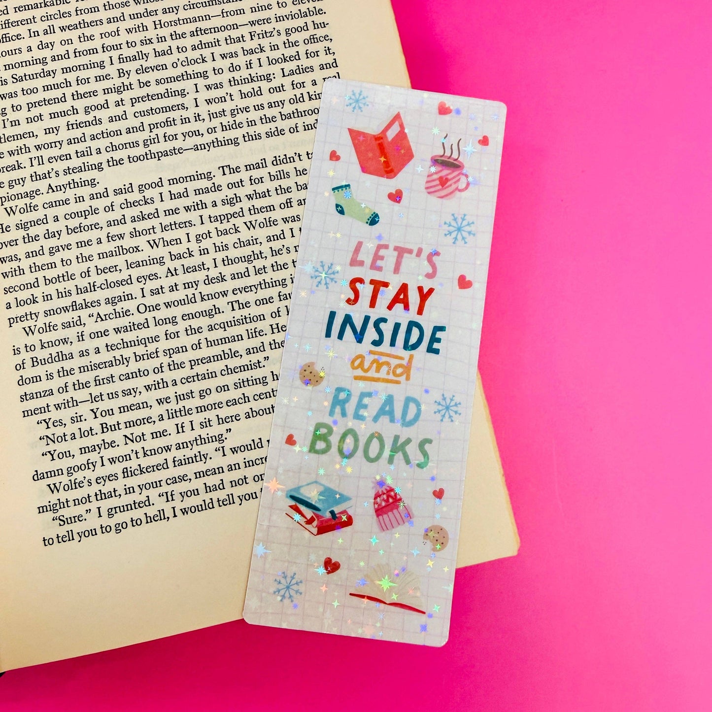 Bookmark Let's Stay Inside And Read Books