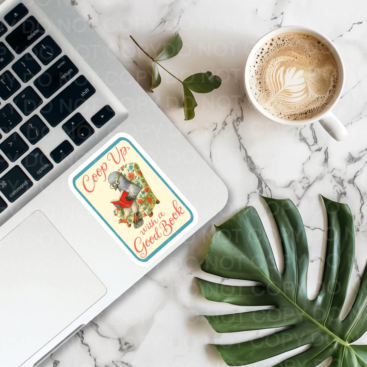 Coop Up with a Good Book Pigeon Sticker