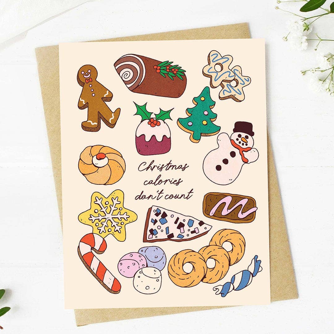 "Christmas Calories Don't Count" Greeting Card
