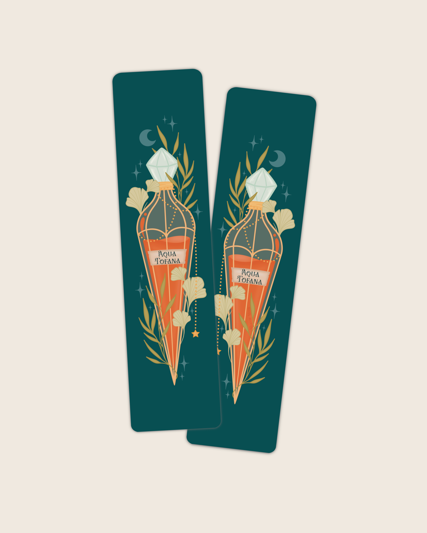 Aqua Tofana Vial 2x8 Bookmark | Feminist Bookmark
