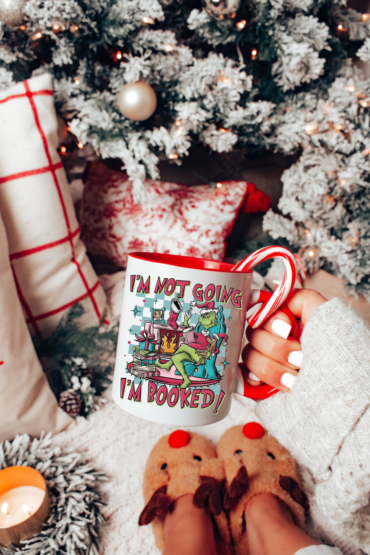 I’m Not Going I’m Booked Christmas Red Coffee Mug 15oz