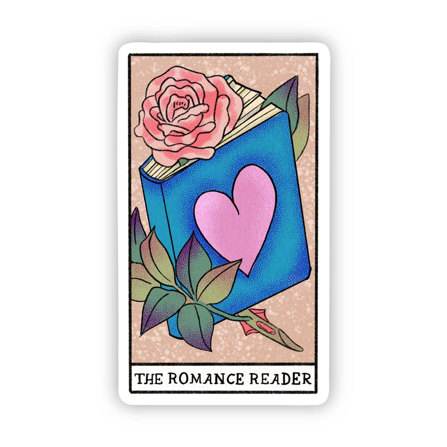 The Romance Reader Book Tarot Card Sticker