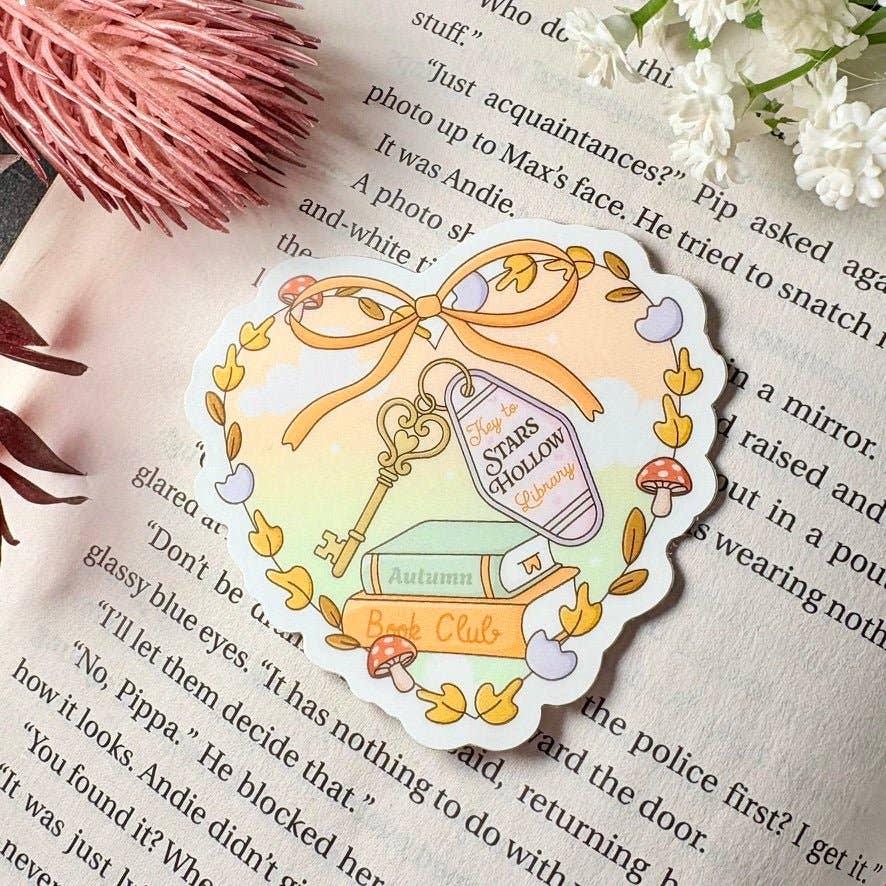Key to Stars Hollow Library Heart Sticker