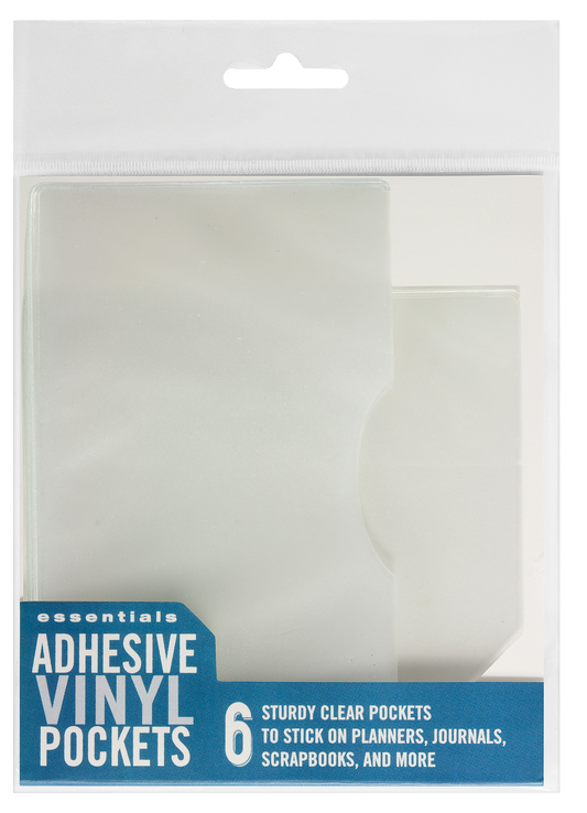 Adhesive Vinyl Pockets for Journals and Planners