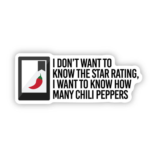 "I want to know how many chili peppers" Romance Book Sticker