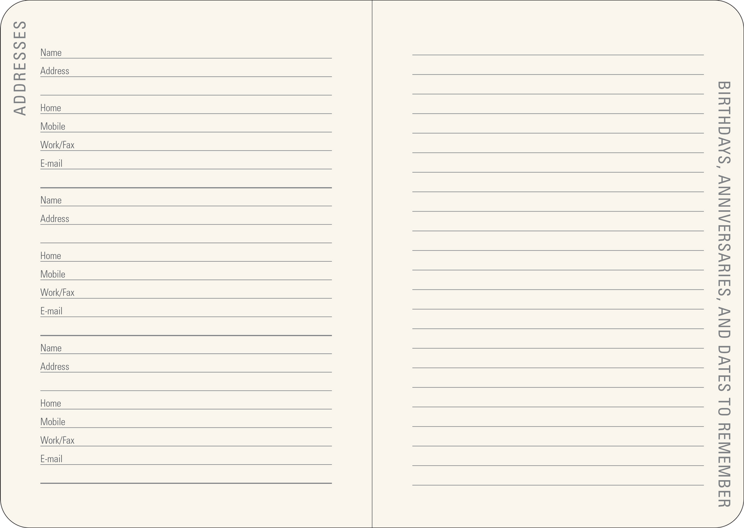 2026 Gilded Ivory Weekly Planner