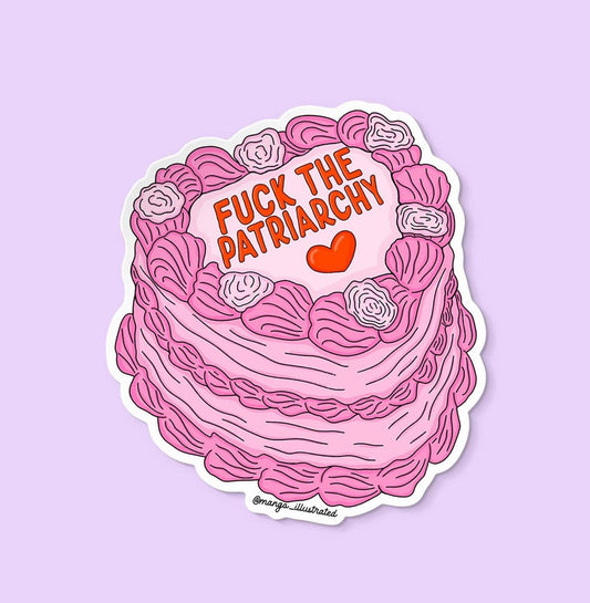 Fuck the patriarchy cake sticker