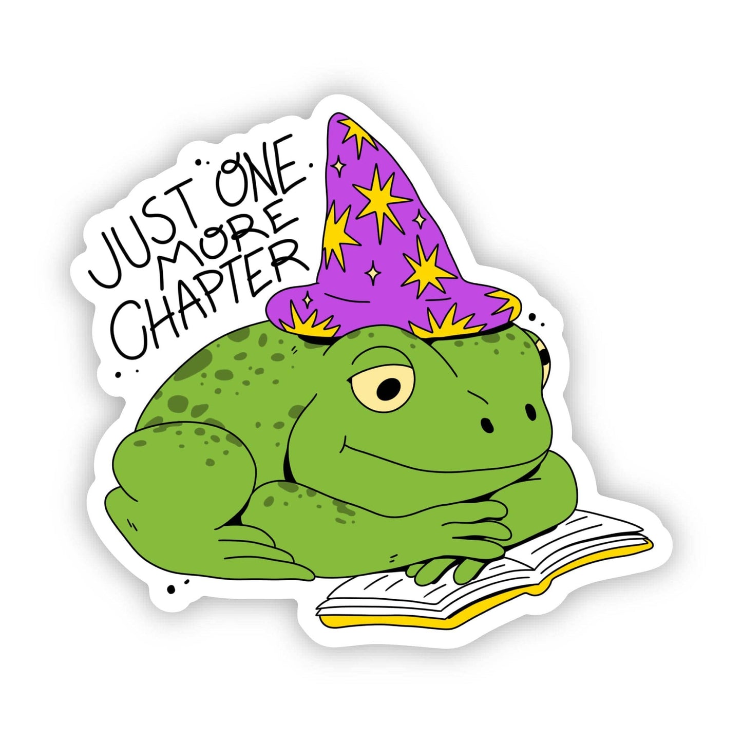 Just One More Chapter Witchy Frog Bookish Sticker