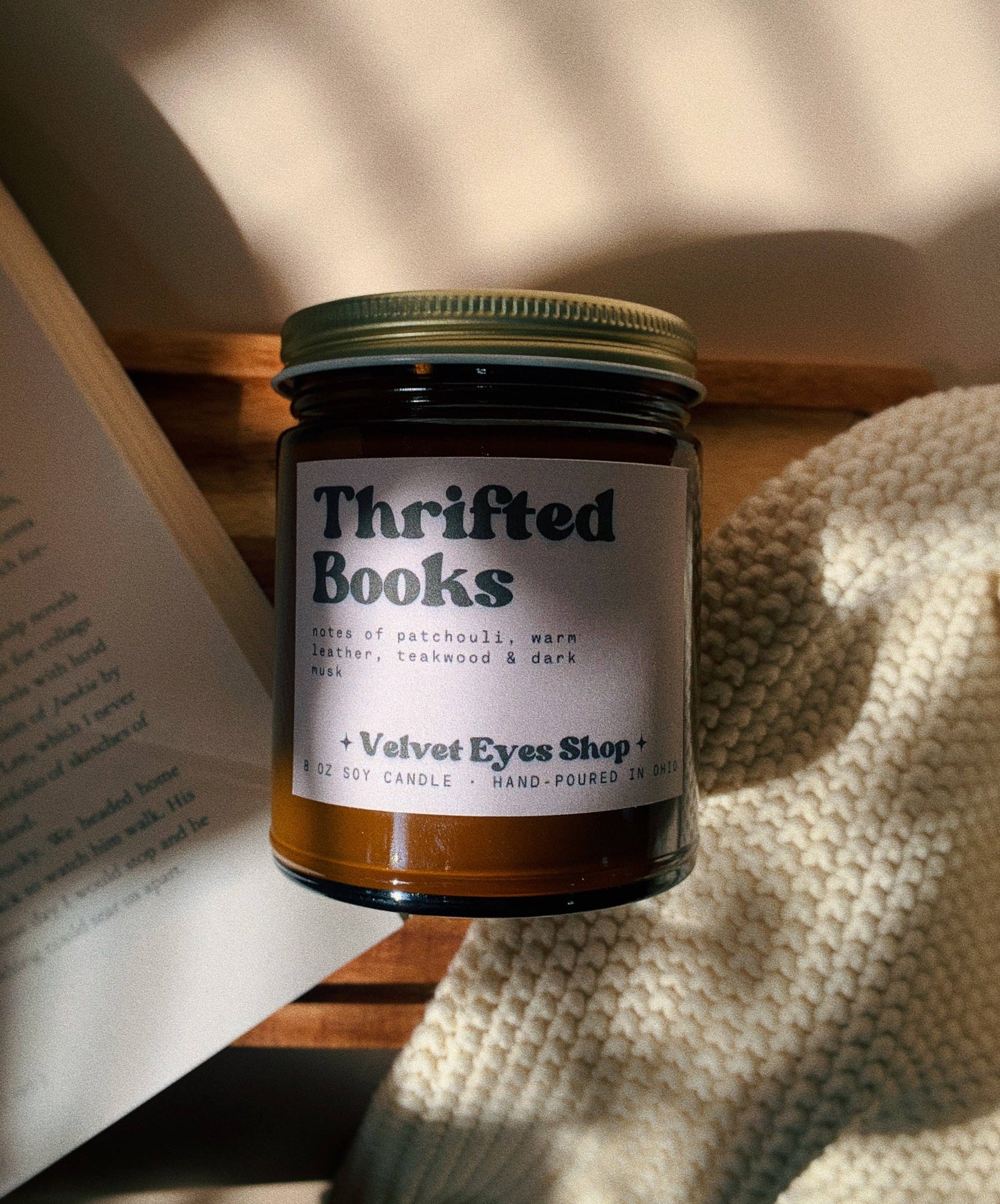 Thrifted Books Soy Candle