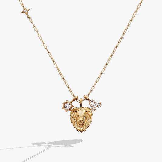 Leo Zodiac Charm Cluster Necklace