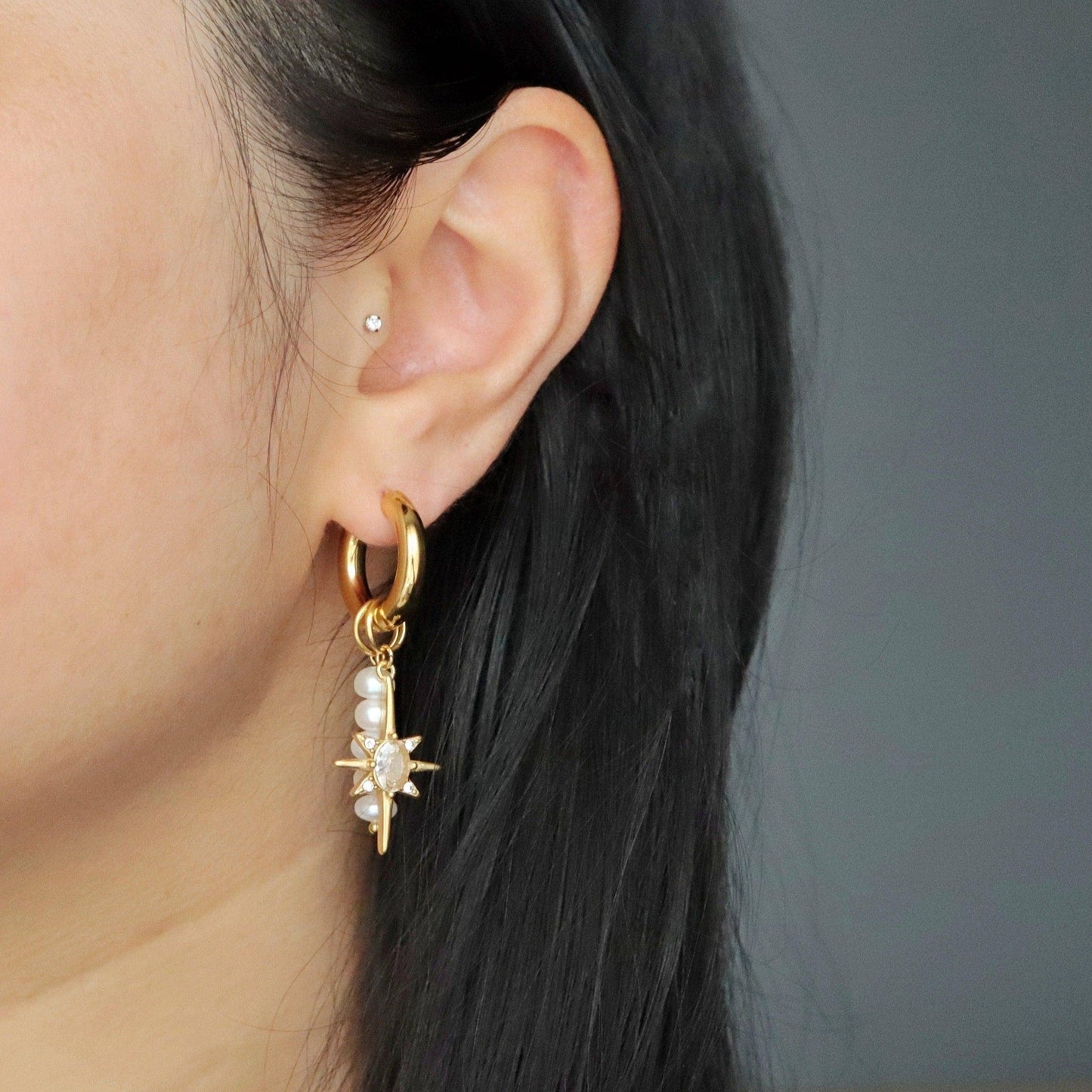 Lucia Hoops | Dangle Charm Hoops