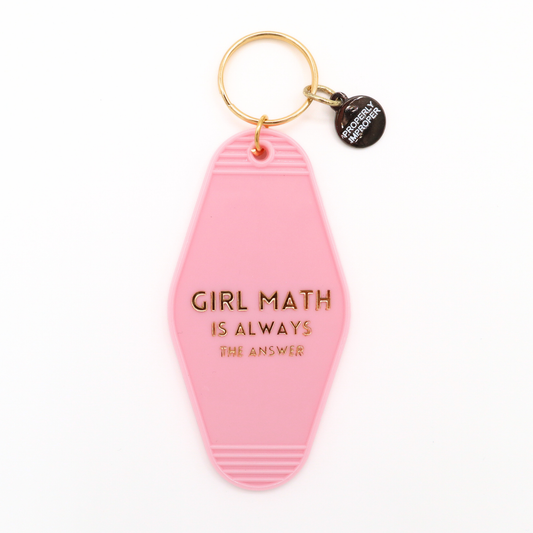 Hot Stamped Motel Keychain Girl Math Is Always The Answer