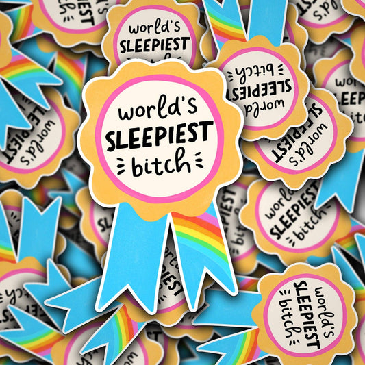 Vinyl Decal World's Sleepiest B Ribbon