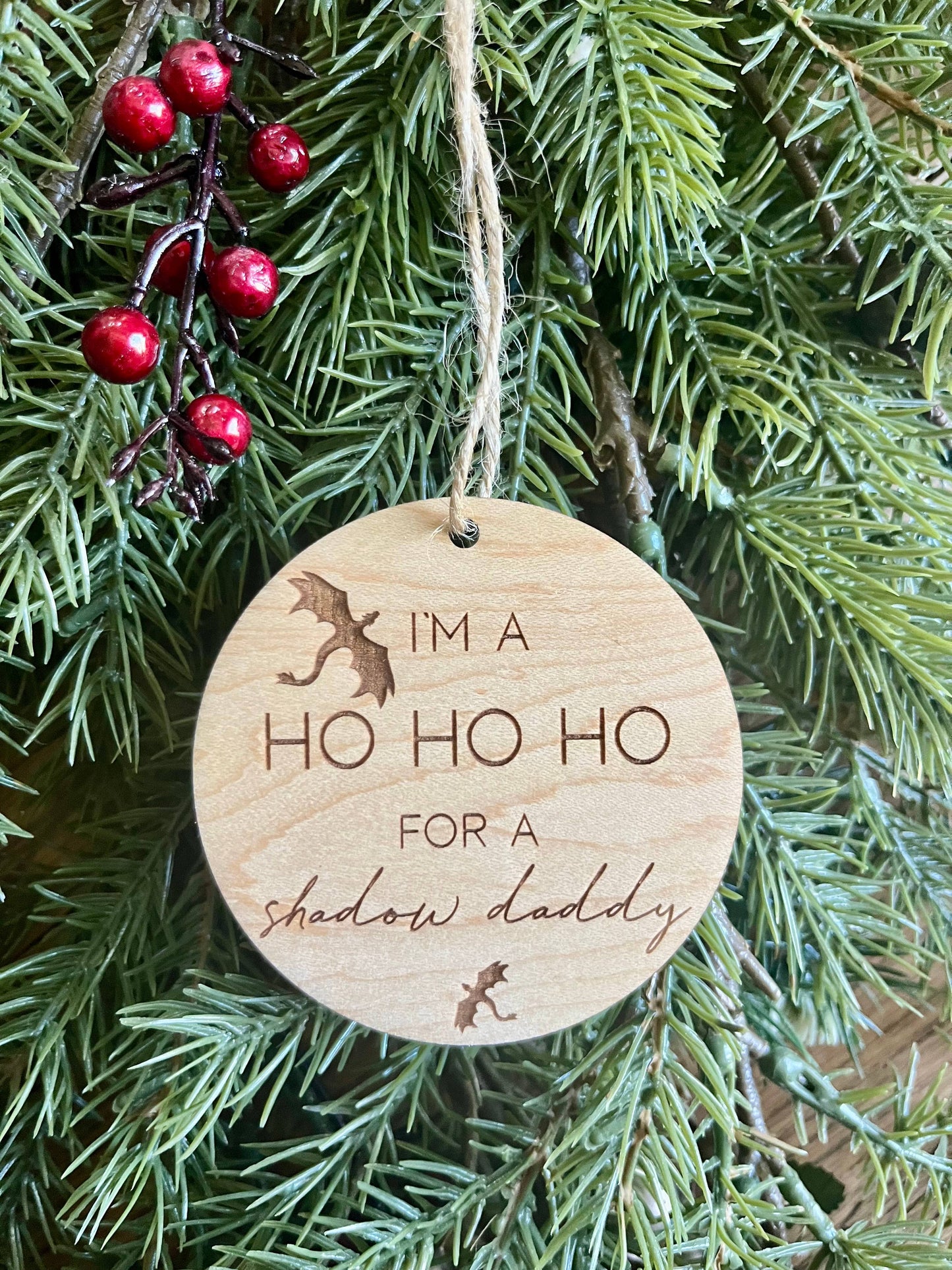 Bookish Boyfriend Dragon Shadow Daddy Christmas Ornament