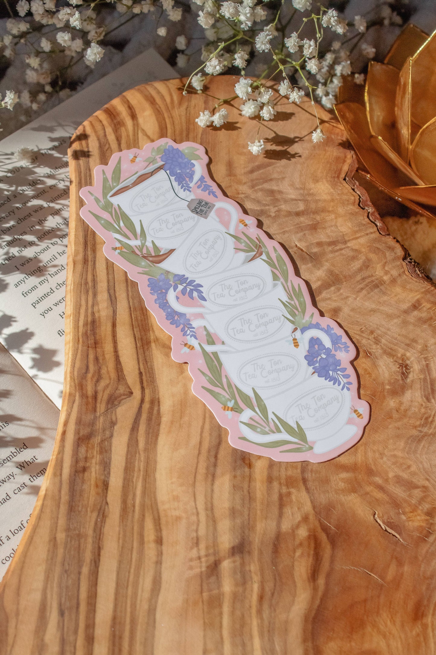 The Ton Regency Teacup Stack Die-Cut Bookmark