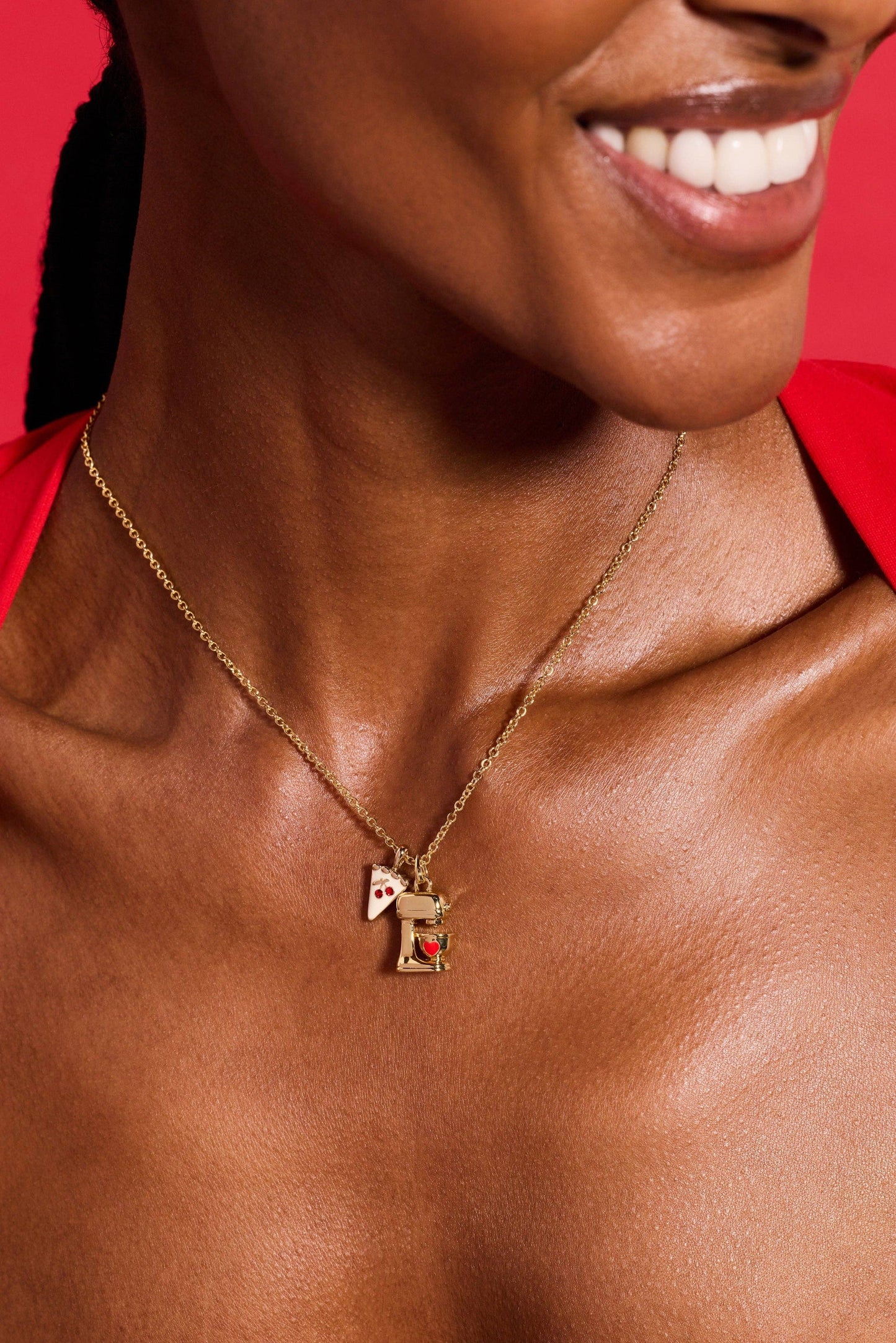 Sweet Shop Pie and Kitchen Mixer Charm Pendant Necklace