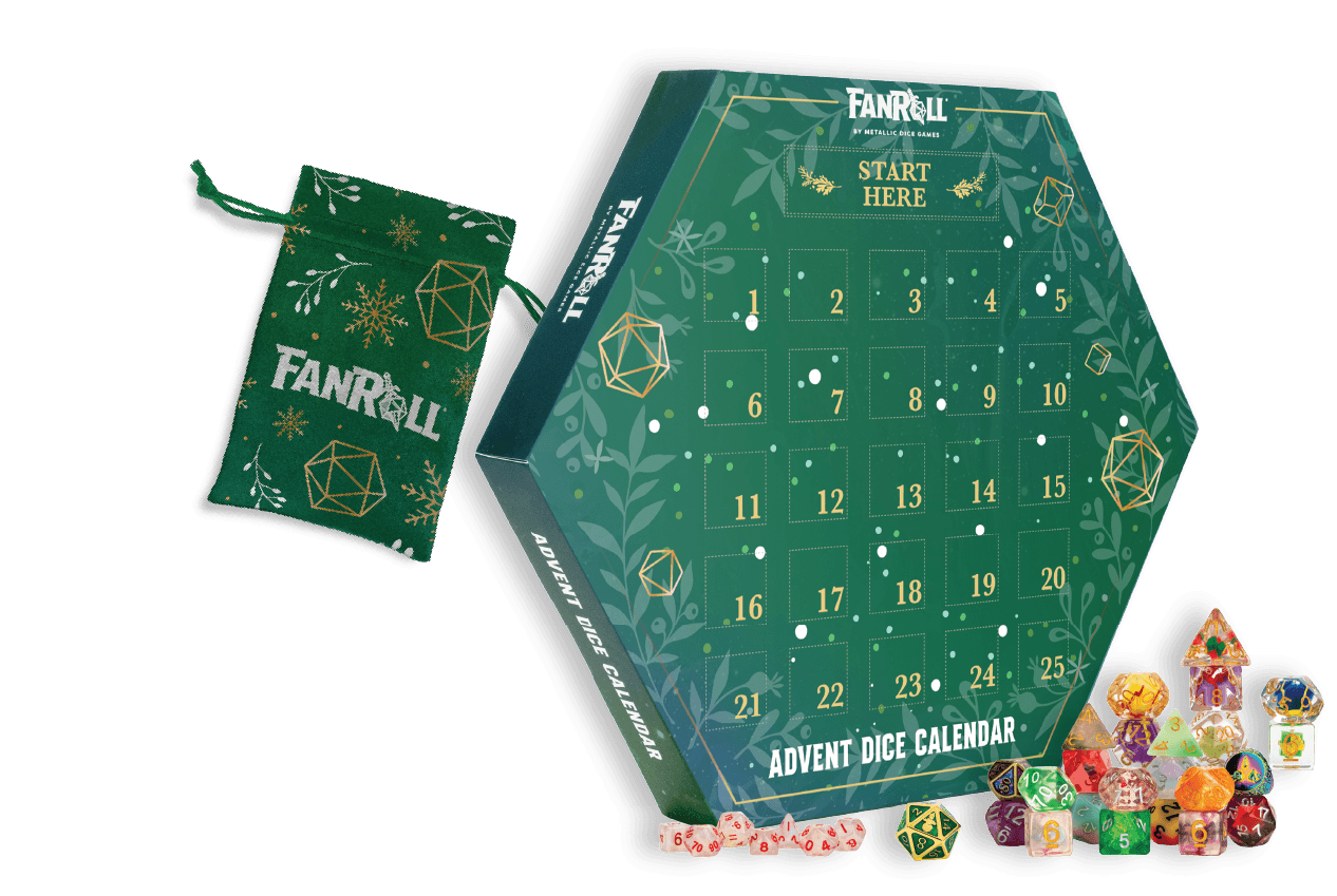FanRoll Holiday Dice Advent Calendar 2025 (4 sets of dice)