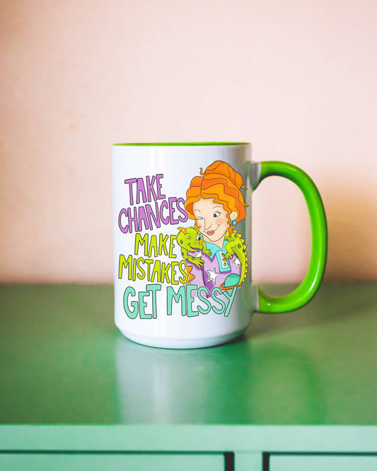 Take Chances Make Mistakes Mug with Green Handle 15oz