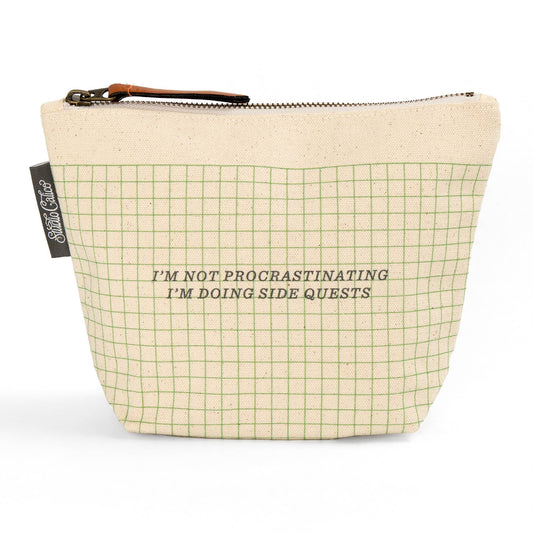 Side Quests Procrastinator Zippered Canvas Pouch