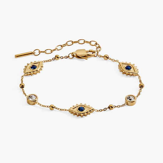 Evil Eye Crystal Stone Chain Bracelet