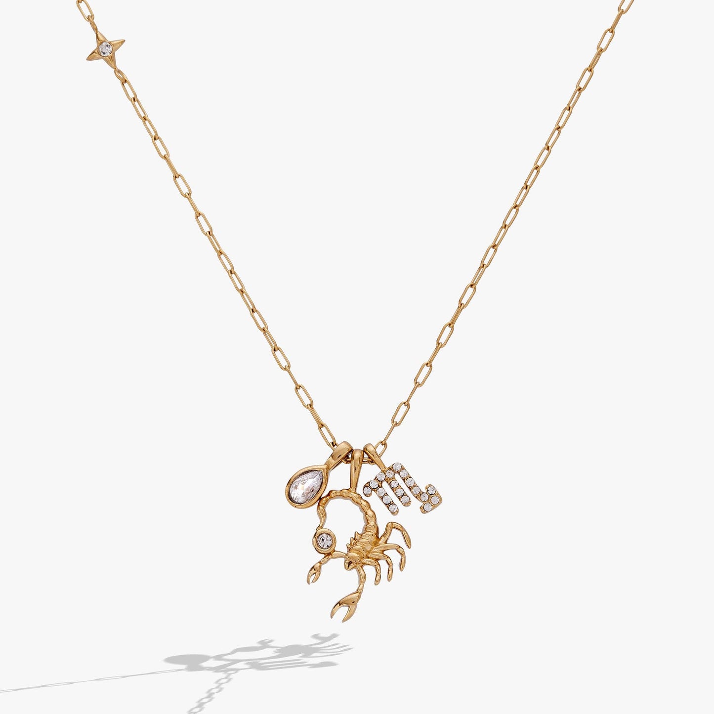 Scorpio Zodiac Charm Cluster Necklace
