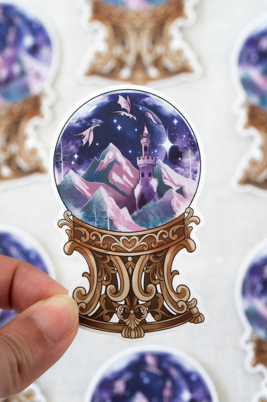 Fantasy Globe Waterproof Vinyl Sticker | Bookish Sticker