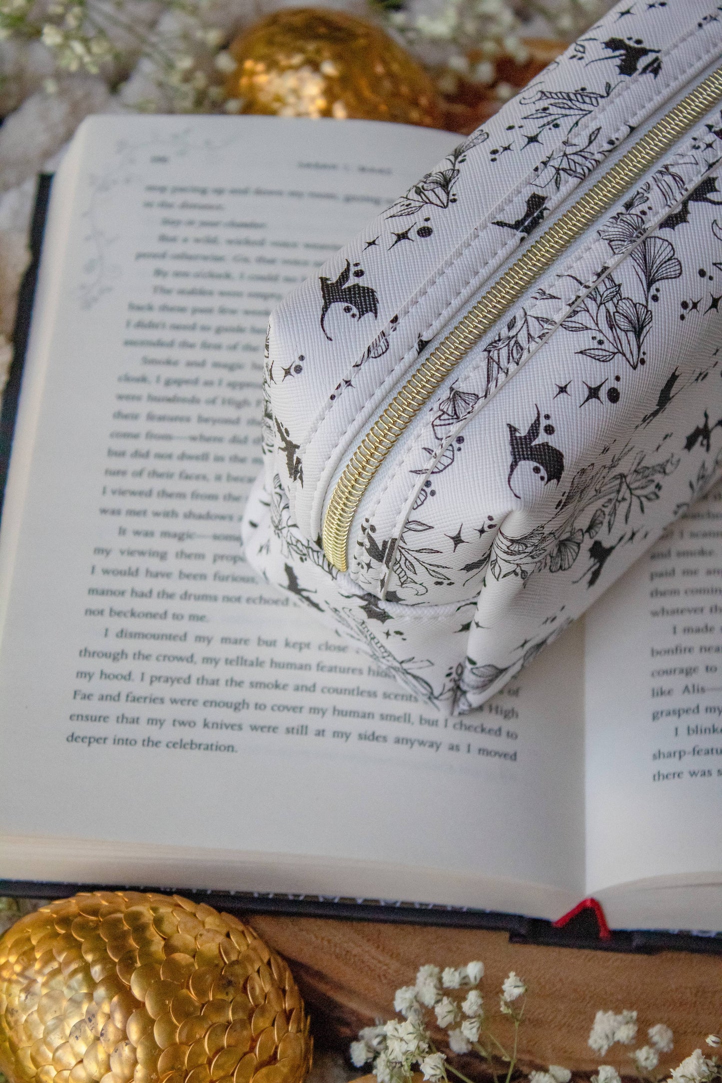 Ivory Swords | Bookish Cosmetic / Pencil Zip Bag