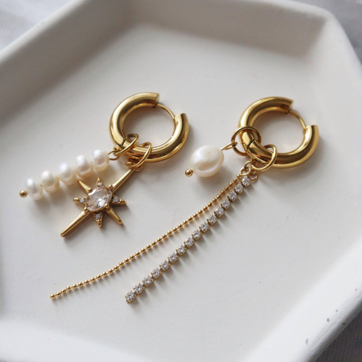 Lucia Hoops | Dangle Charm Hoops