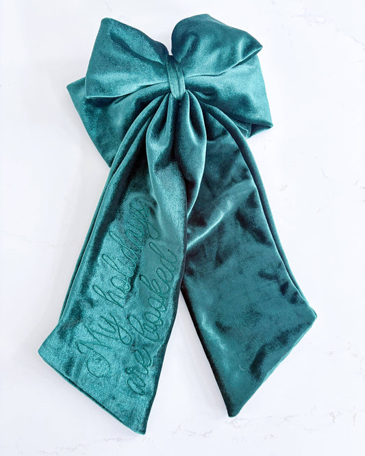 Holidays Are Booked Velvet Bow | Bookish Hair Accessory