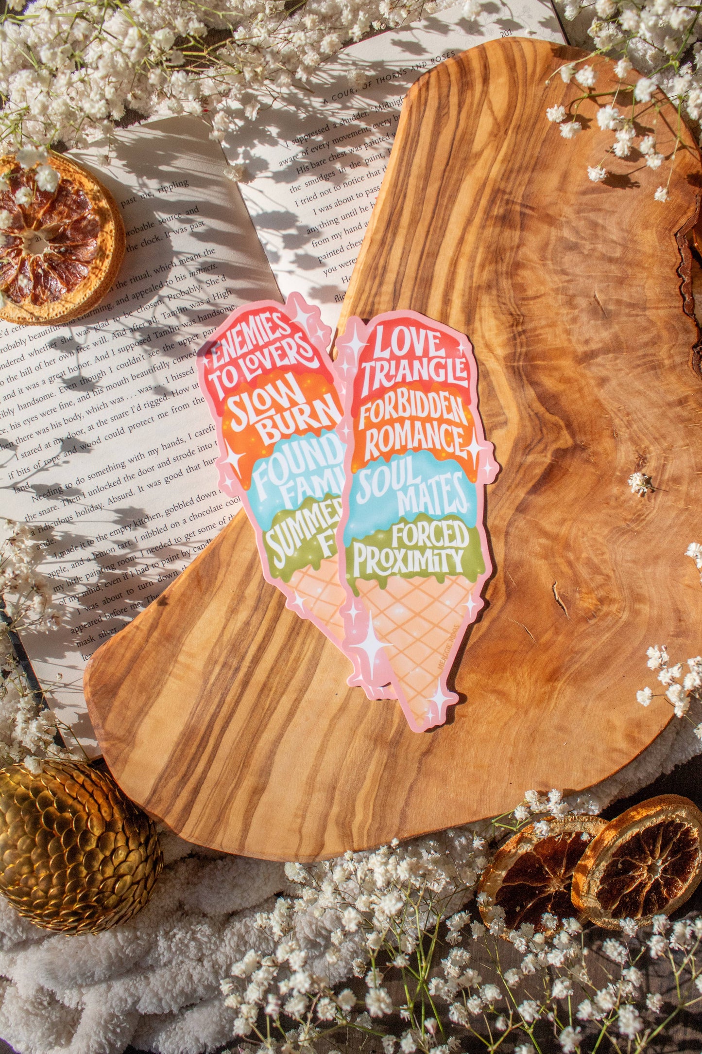 Romance Tropes Ice Cream Cone Die-Cut Bookmark