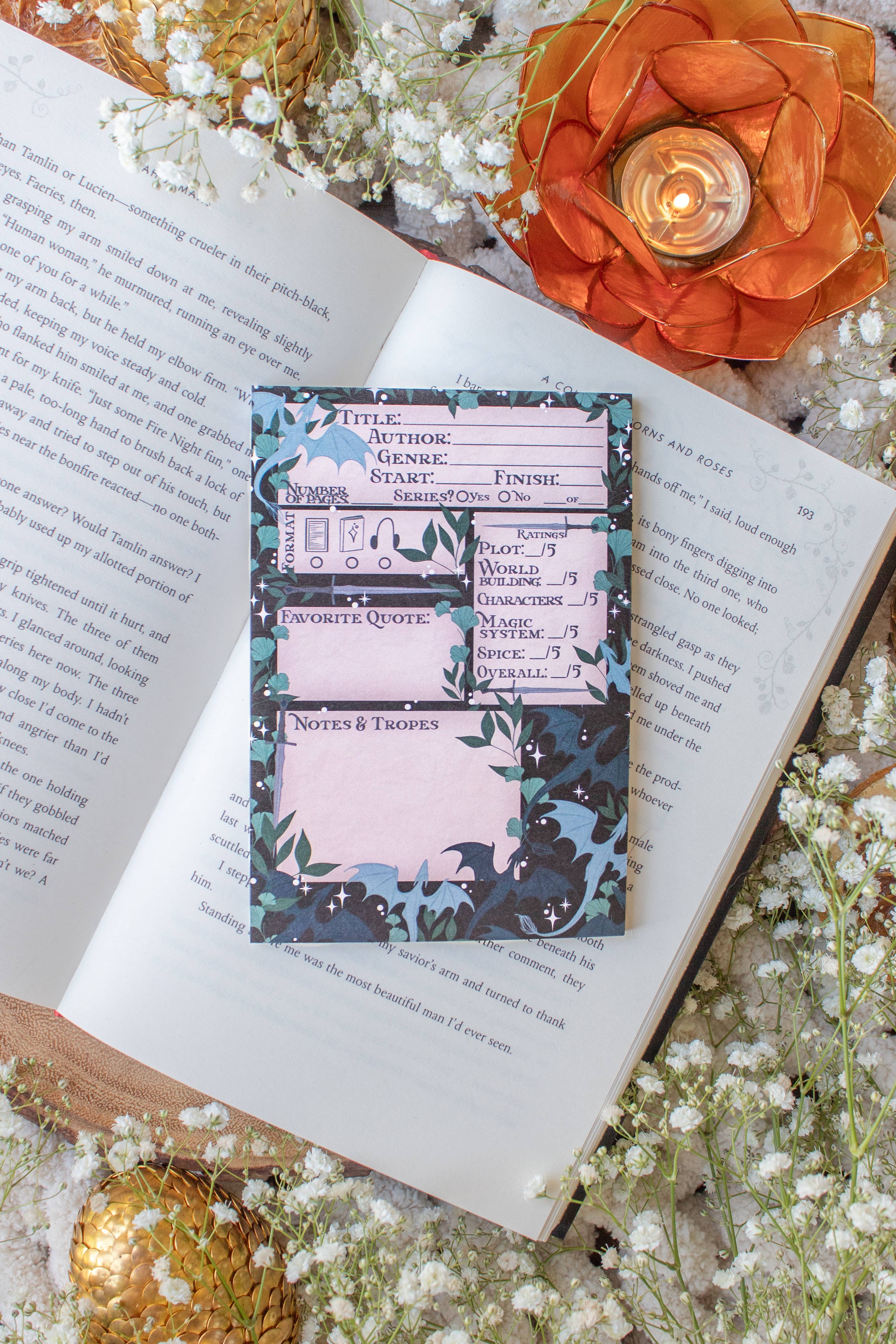 4x6 Book Review Post-it Notepad | Fantasy Reader – Seventh Shelf