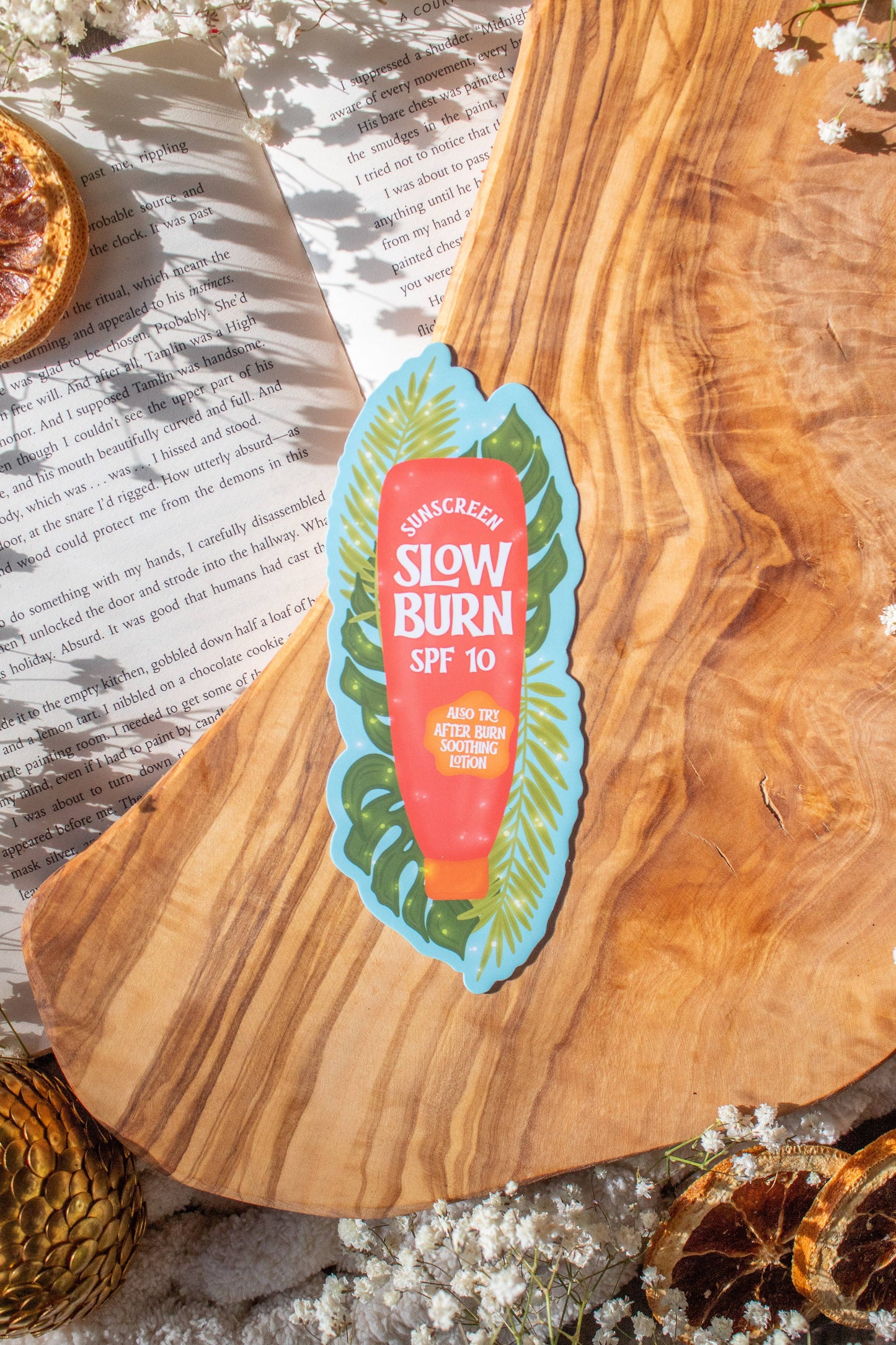 Romance Trope Slow Burn Sunscreen Die-Cut Bookmark