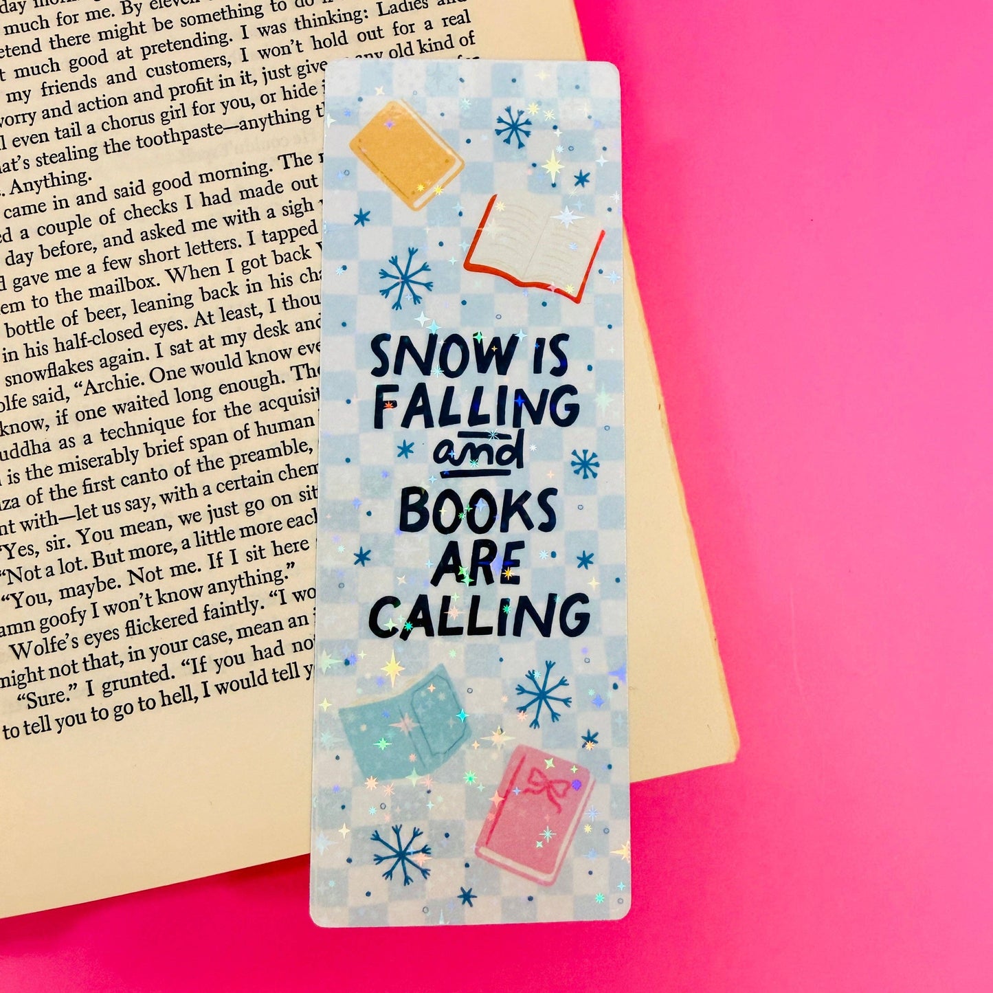 Bookmark Snow Is Falling And Books Are Calling