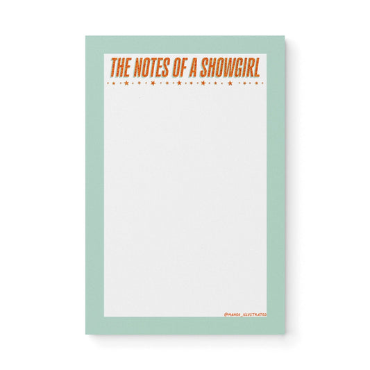 The Notes of a Showgirl notepad