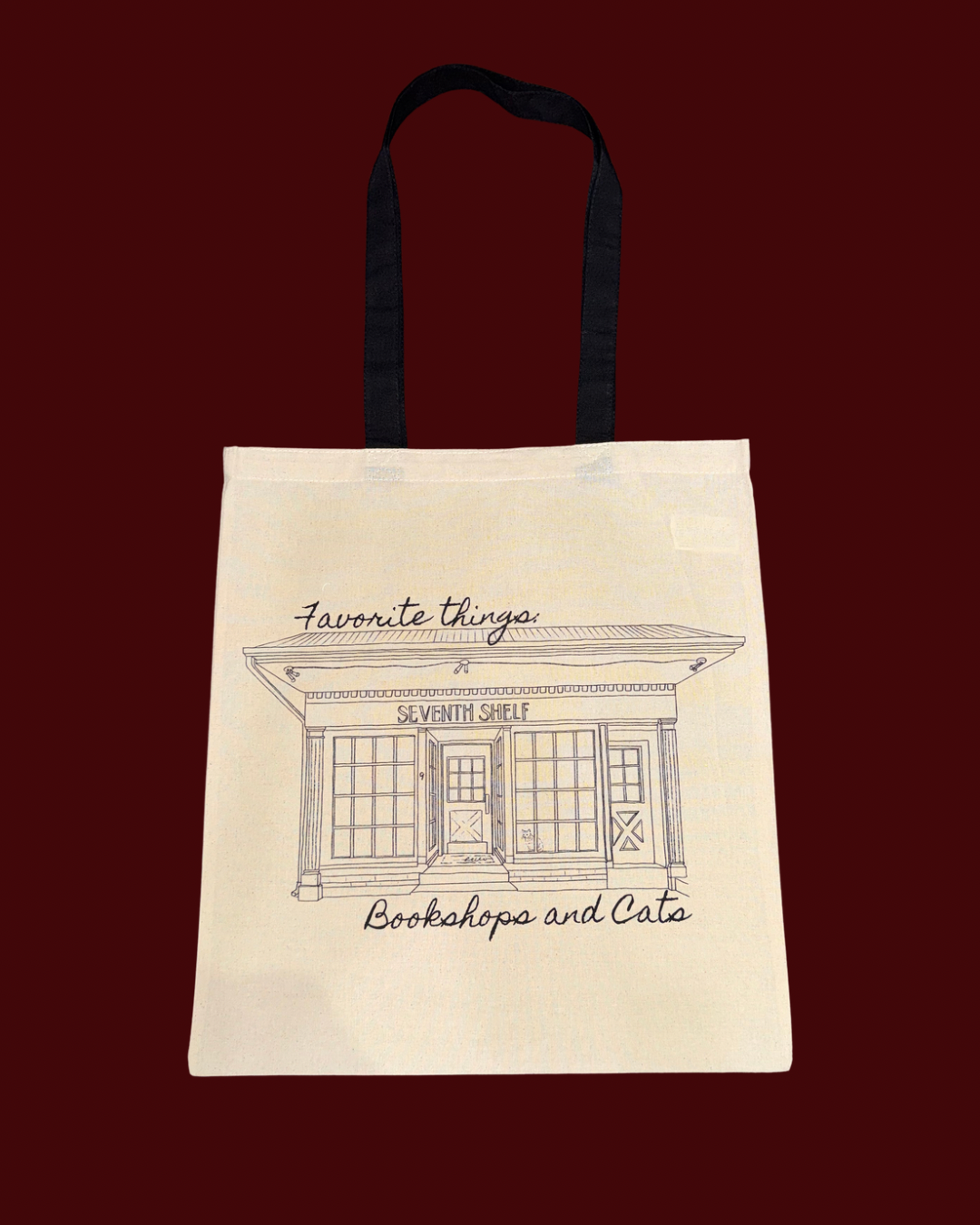 Bookshops and Cats tote bag