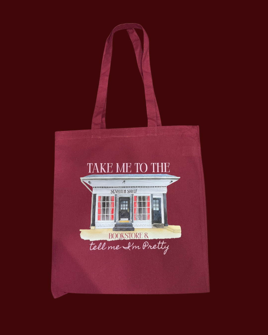 Take me to the bookstore tote bag