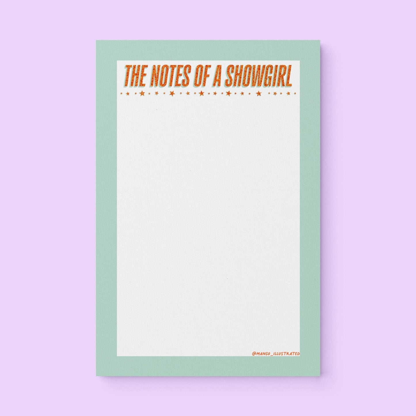 The Notes of a Showgirl notepad