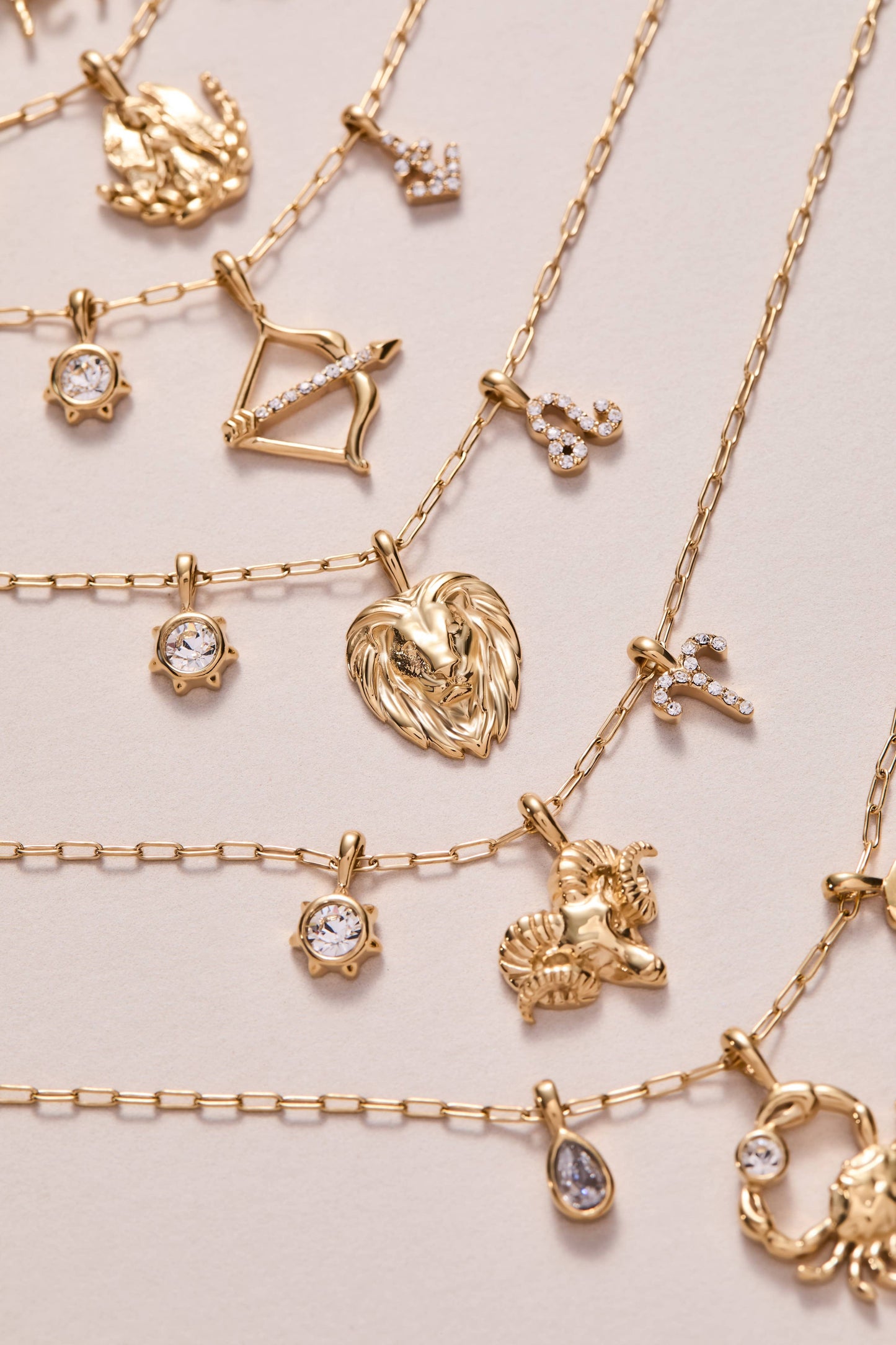 Sagittarius Zodiac Charm Cluster Necklace