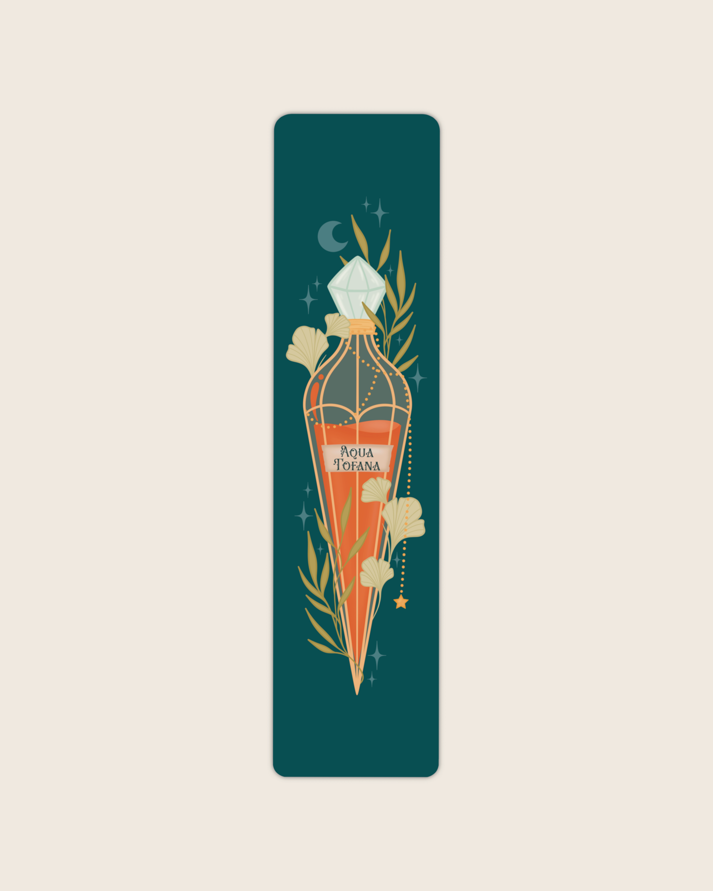 Aqua Tofana Vial 2x8 Bookmark | Feminist Bookmark